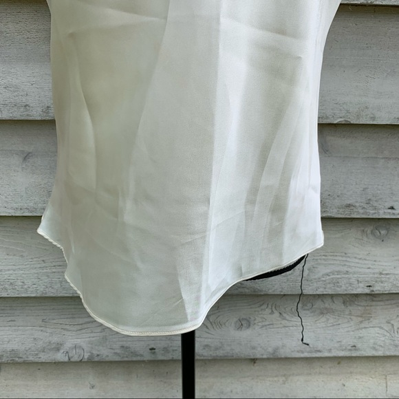 Vintage 90s Ivory White Mesh Floral Lace Crochet Scoop Neck Sleeveless Tank Top - Picture 10 of 16